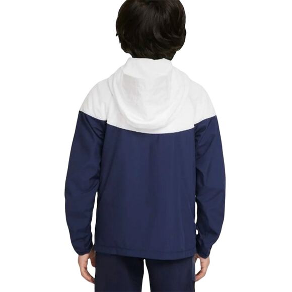 Nike Big Kids Boys Windrunner Jacket Navy White Blue Logo Hooded Full Zip Sz M - Picture 2 of 16